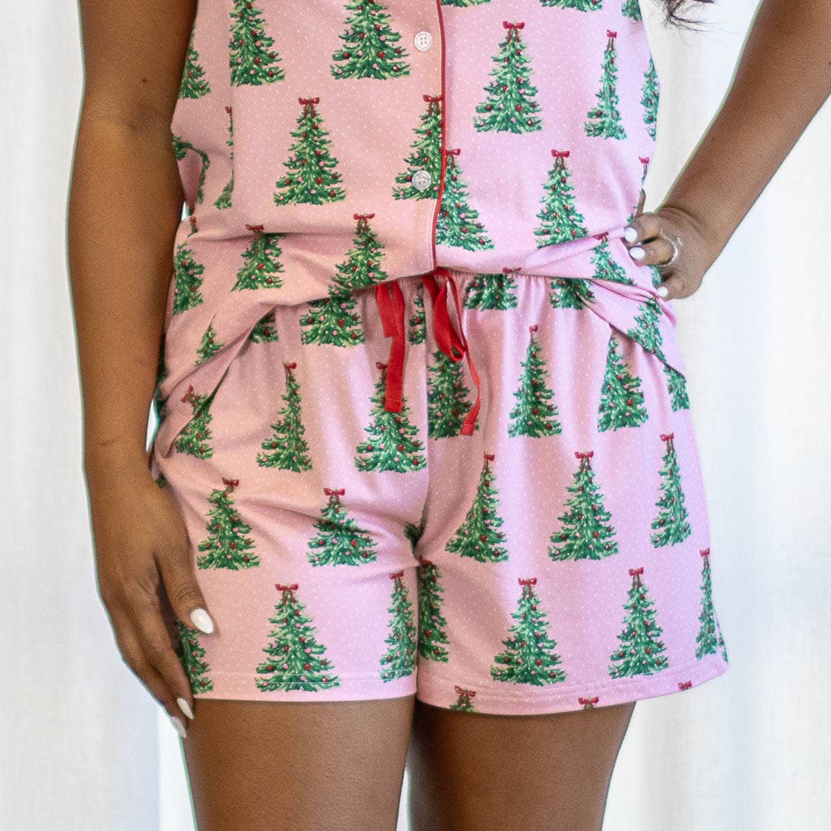 Noelle Tree Sleep Shorts Light Pink/Multi