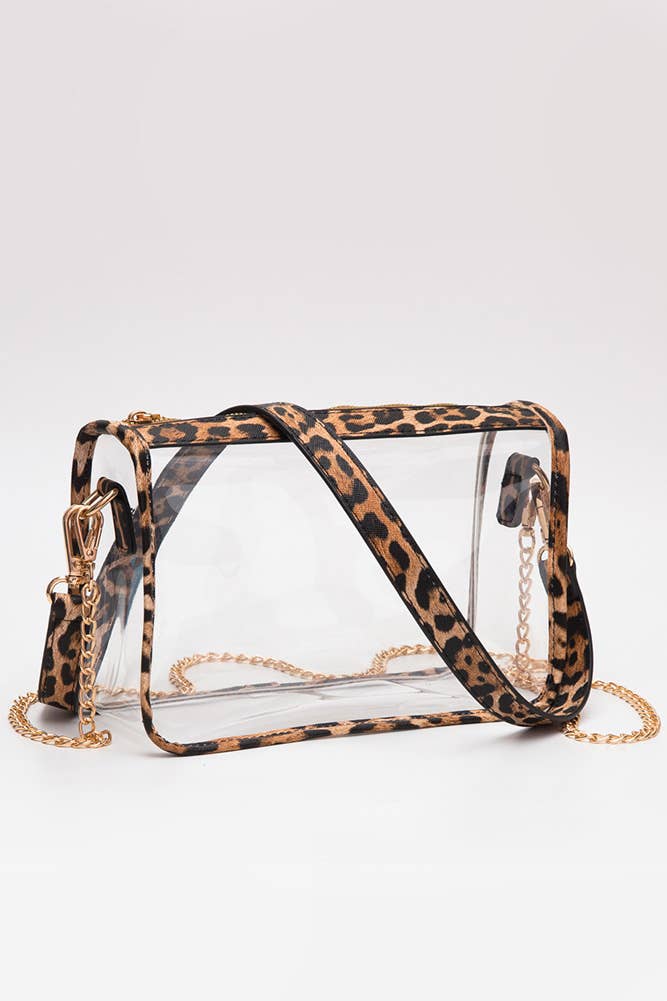 Hana - Clear Rectangle Stadium Concert Crossbody Bag: Gold