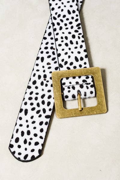 JOSSLYN by wall to wall - CLASSIC OVERSIZED SQUARE BUCKLE BELTS | 40BT604: TAUPE