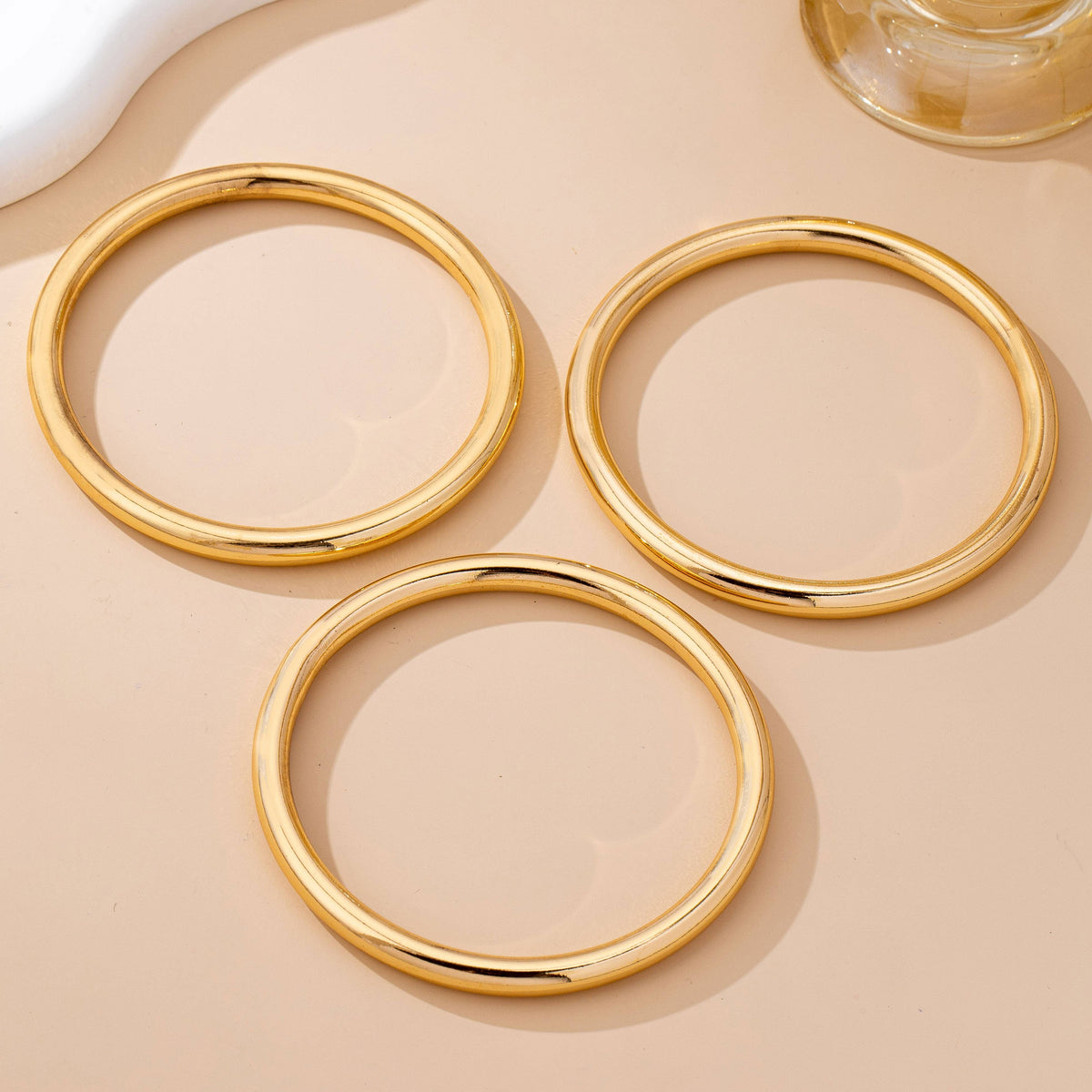 JOSSLYN by wall to wall - Chunky Triple Tube Bangle Set | 80B1604: GOLD