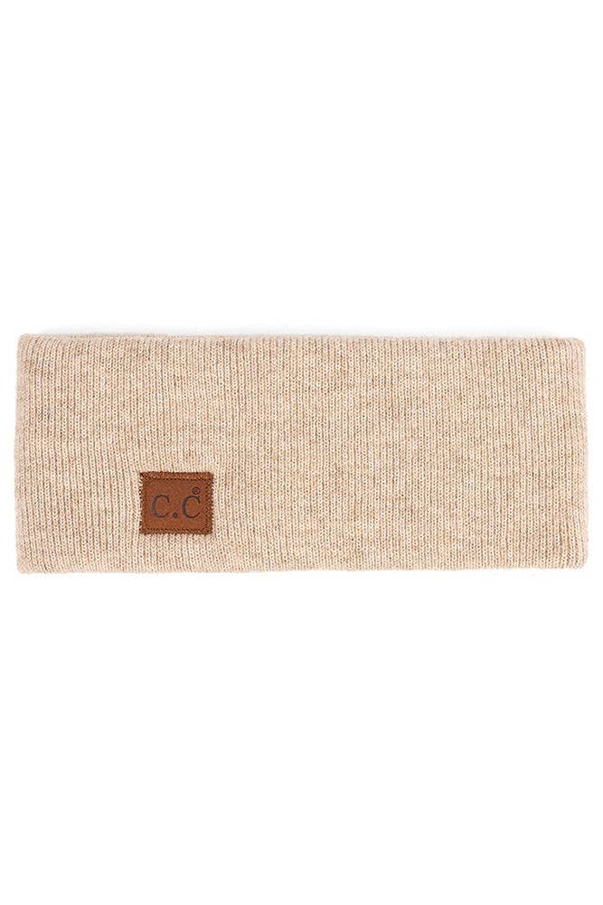Hana - C.C Heather Knit Plain Head Wrap: Charcoal