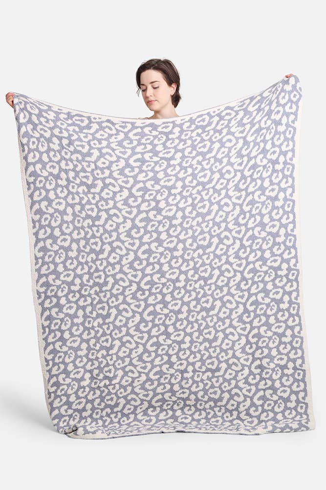 Hana - Luxury Soft Leopard Print Throw Blanket: Beige