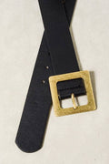 JOSSLYN by wall to wall - CLASSIC OVERSIZED SQUARE BUCKLE BELTS | 40BT604: BLACK