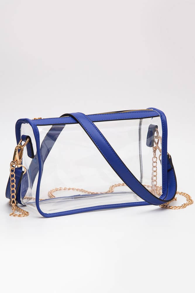 Hana - Clear Rectangle Stadium Concert Crossbody Bag: Gold
