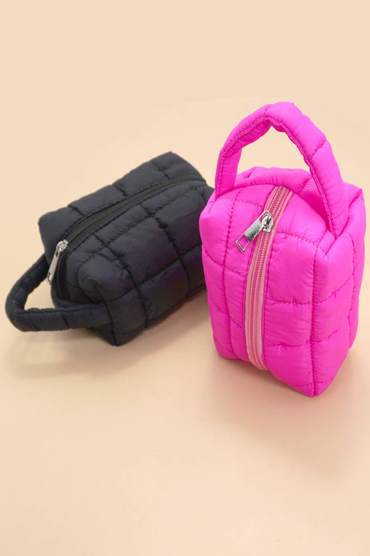 QUILTED PUFFY COSMETIC MAKEUP