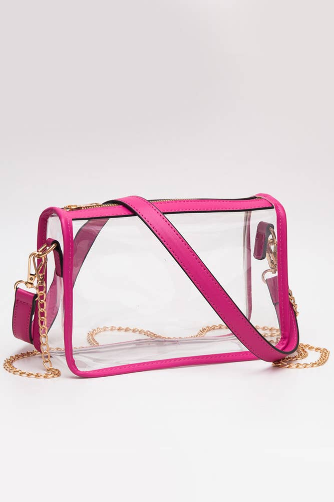 Hana - Clear Rectangle Stadium Concert Crossbody Bag: Gold