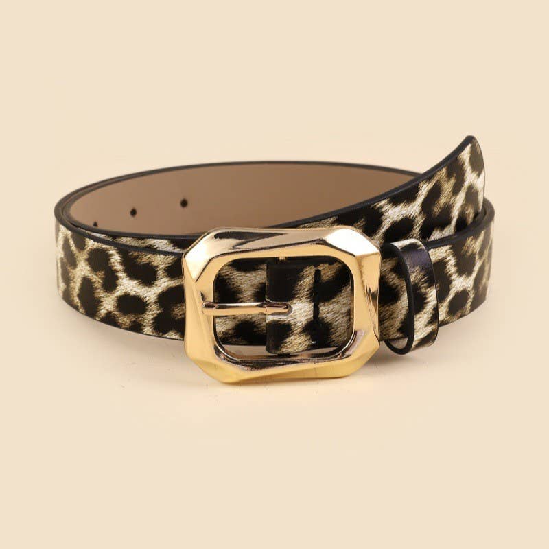 JOSSLYN by wall to wall - TEXTURED ANGLED RECTANGLE SHAPED BUCKLE | 40BT651: COGNAC