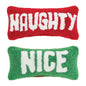 Christmas Naughty And Nice Reversible Throw Pillow