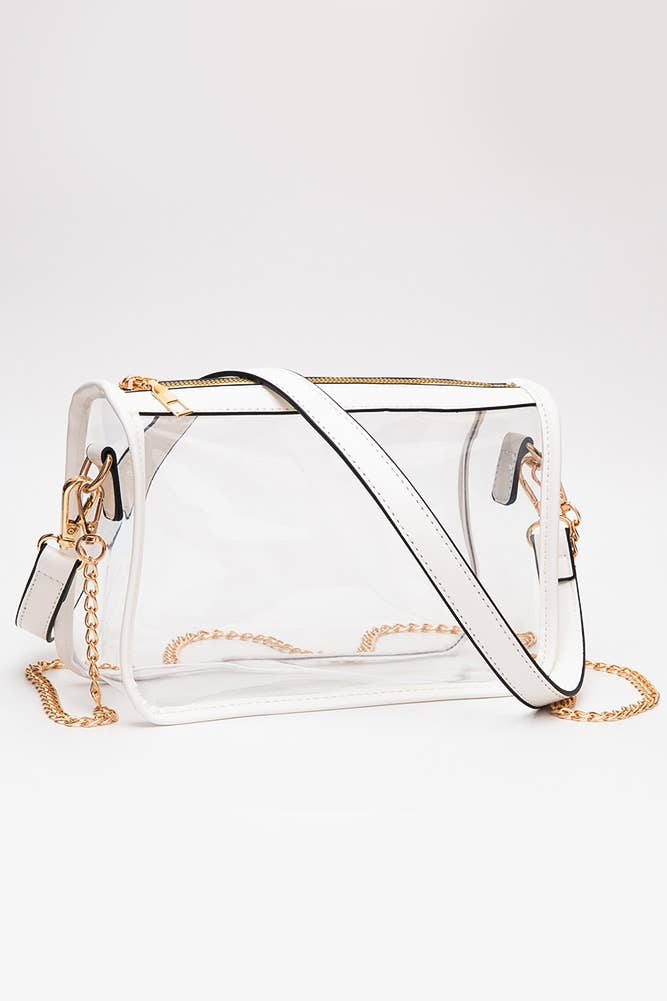 Hana - Clear Rectangle Stadium Concert Crossbody Bag: Gold