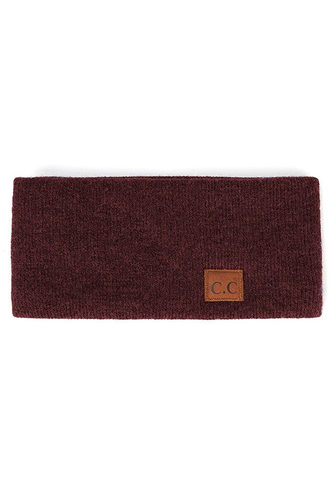 Hana - C.C Heather Knit Plain Head Wrap: Beige