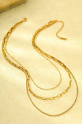 JOSSLYN by wall to wall - 18K STAINLESS STEEL TARNISH FREE LAYERED NECKLACE | 40NK346: GOLD