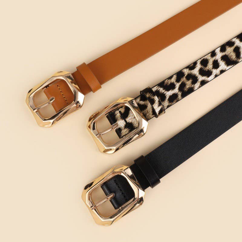 JOSSLYN by wall to wall - TEXTURED ANGLED RECTANGLE SHAPED BUCKLE | 40BT651: ANIMAL
