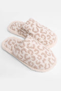 Hana - Leopard Print Fuzzy Microfiber Slipper: Beige / ML