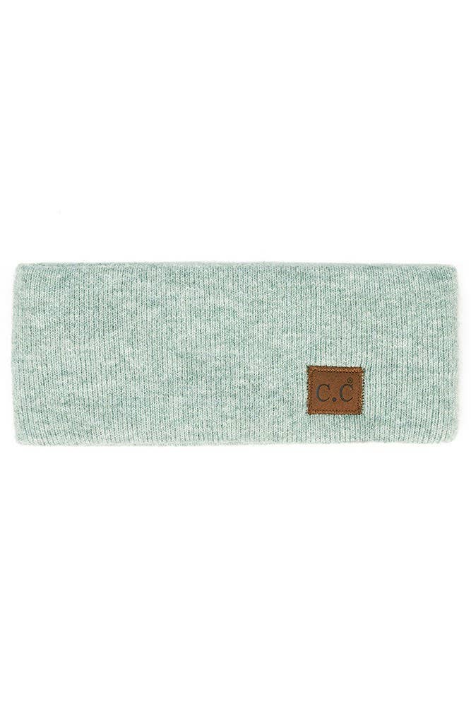Hana - C.C Heather Knit Plain Head Wrap: Beige
