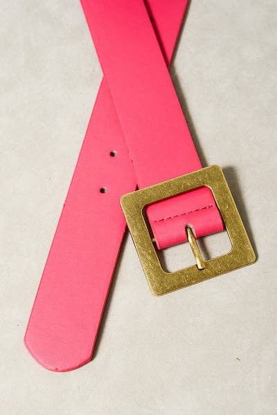 JOSSLYN by wall to wall - CLASSIC OVERSIZED SQUARE BUCKLE BELTS | 40BT604: TAUPE