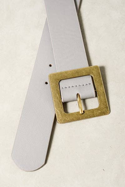 JOSSLYN by wall to wall - CLASSIC OVERSIZED SQUARE BUCKLE BELTS | 40BT604: TAUPE