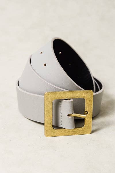 JOSSLYN by wall to wall - CLASSIC OVERSIZED SQUARE BUCKLE BELTS | 40BT604: BLACK