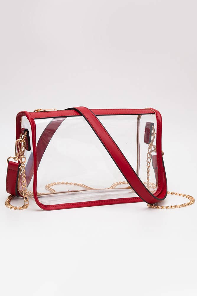 Hana - Clear Rectangle Stadium Concert Crossbody Bag: Gold