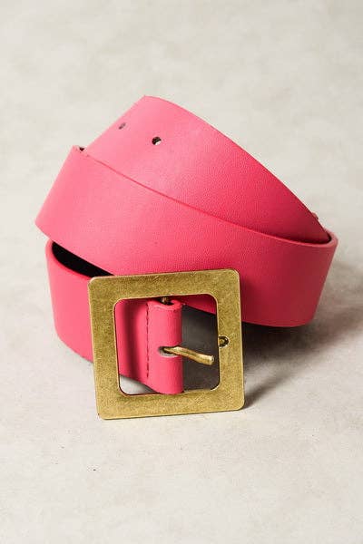 JOSSLYN by wall to wall - CLASSIC OVERSIZED SQUARE BUCKLE BELTS | 40BT604: TAUPE