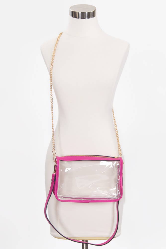 Hana - Clear Rectangle Stadium Concert Crossbody Bag: Gold
