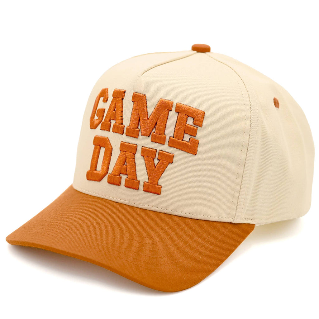 Hana - C.C GAME DAY Embroidered Cotton Baseball Cap: Burgundy/White