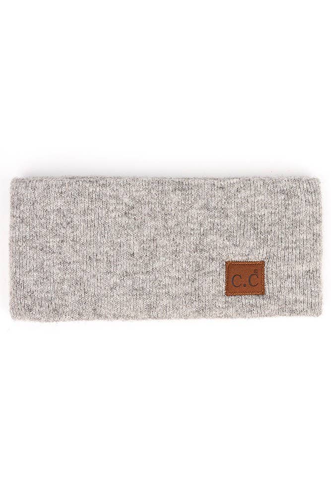 Hana - C.C Heather Knit Plain Head Wrap: Charcoal