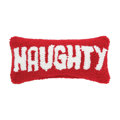 Christmas Naughty And Nice Reversible Throw Pillow