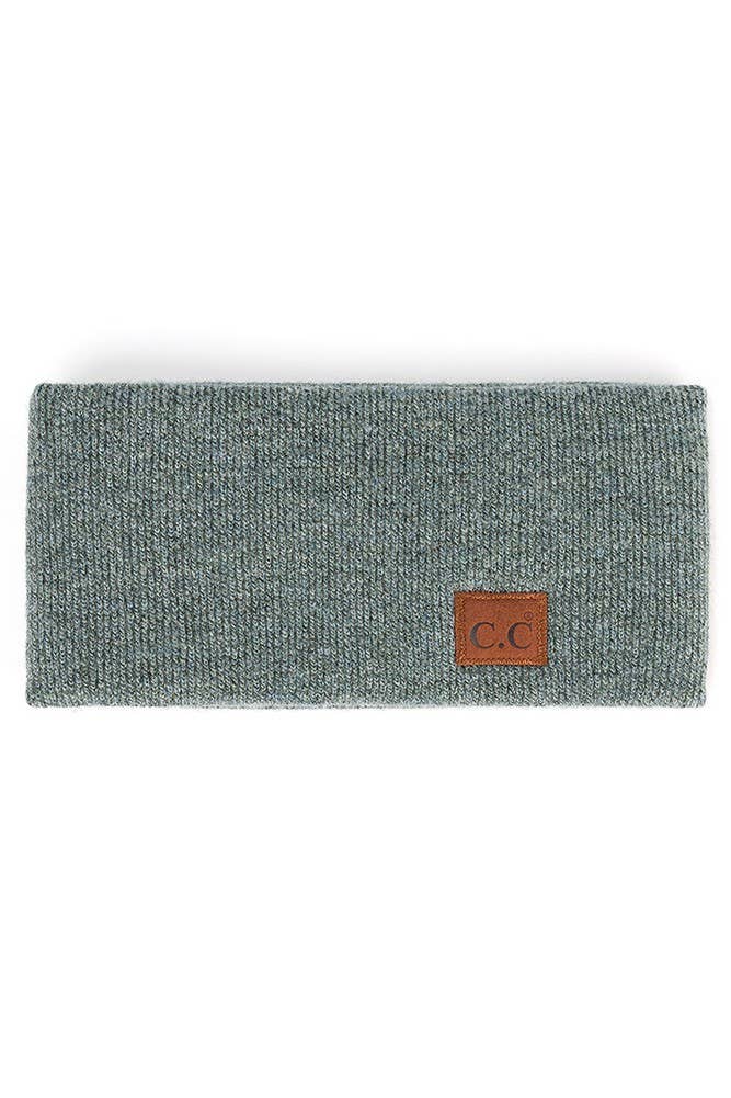 Hana - C.C Heather Knit Plain Head Wrap: Beige