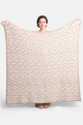 Hana - Luxury Soft Leopard Print Throw Blanket: Beige