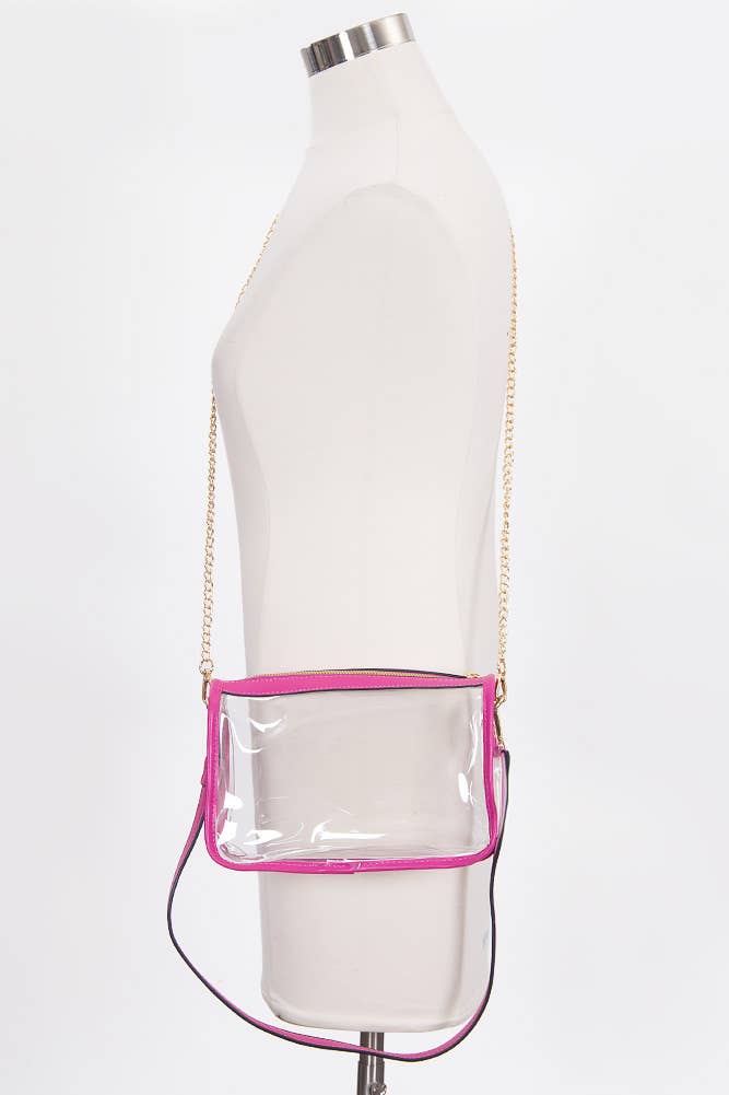 Hana - Clear Rectangle Stadium Concert Crossbody Bag: Gold