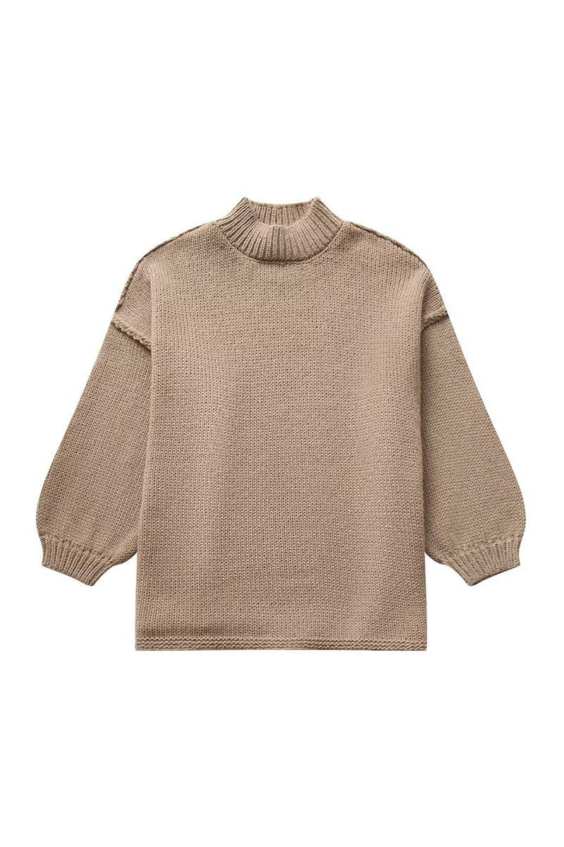 Soli Echo - Cozy Turtleneck Knit Sweater: CAMEL / S