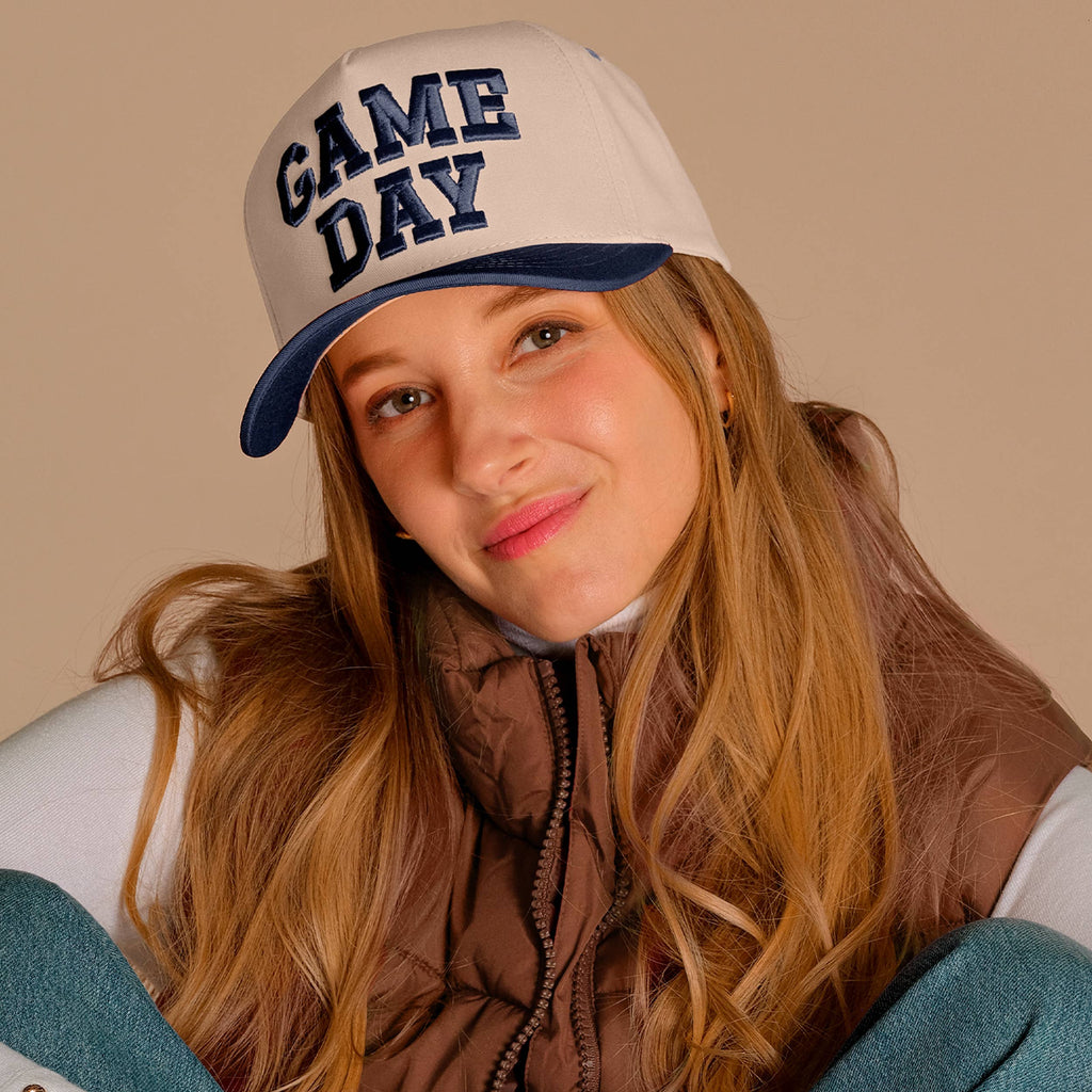 Hana - C.C GAME DAY Embroidered Cotton Baseball Cap: Black