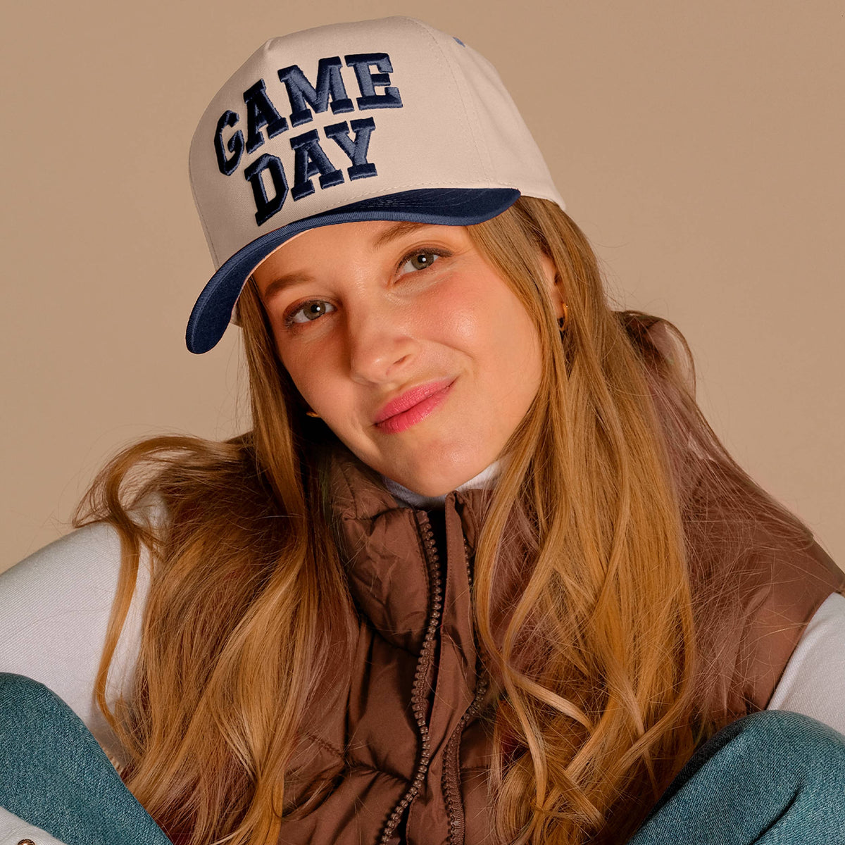Hana - C.C GAME DAY Embroidered Cotton Baseball Cap: Black