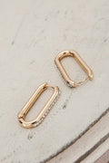 JOSSLYN by wall to wall - RHINESTONE HUGGIE HOOP EARRINGS | 31E22823: GOLD