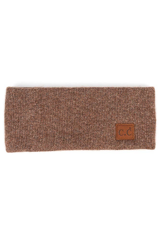 Hana - C.C Heather Knit Plain Head Wrap: Beige
