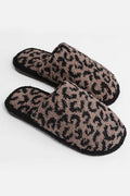 Hana - Leopard Print Fuzzy Microfiber Slipper: Coffee / ML