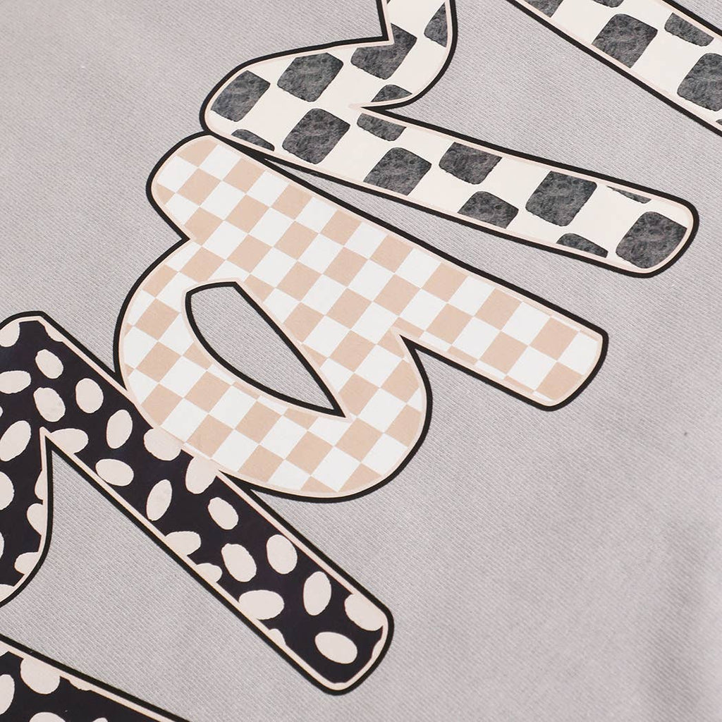 Fashion City - LEOPARD MAMA Mixed Pattern Graphic Heavy Cotton T-Shirt
: GRAVEL / L