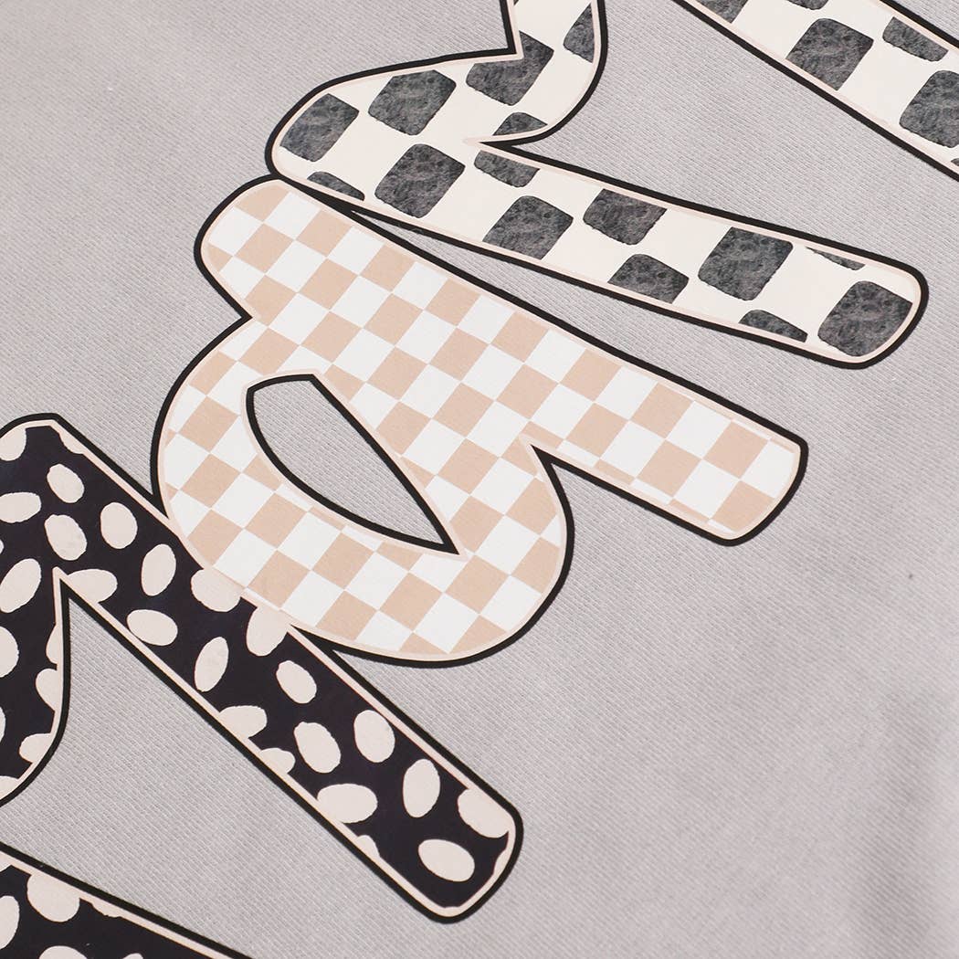 Fashion City - LEOPARD MAMA Mixed Pattern Graphic Heavy Cotton T-Shirt
: GRAVEL / L