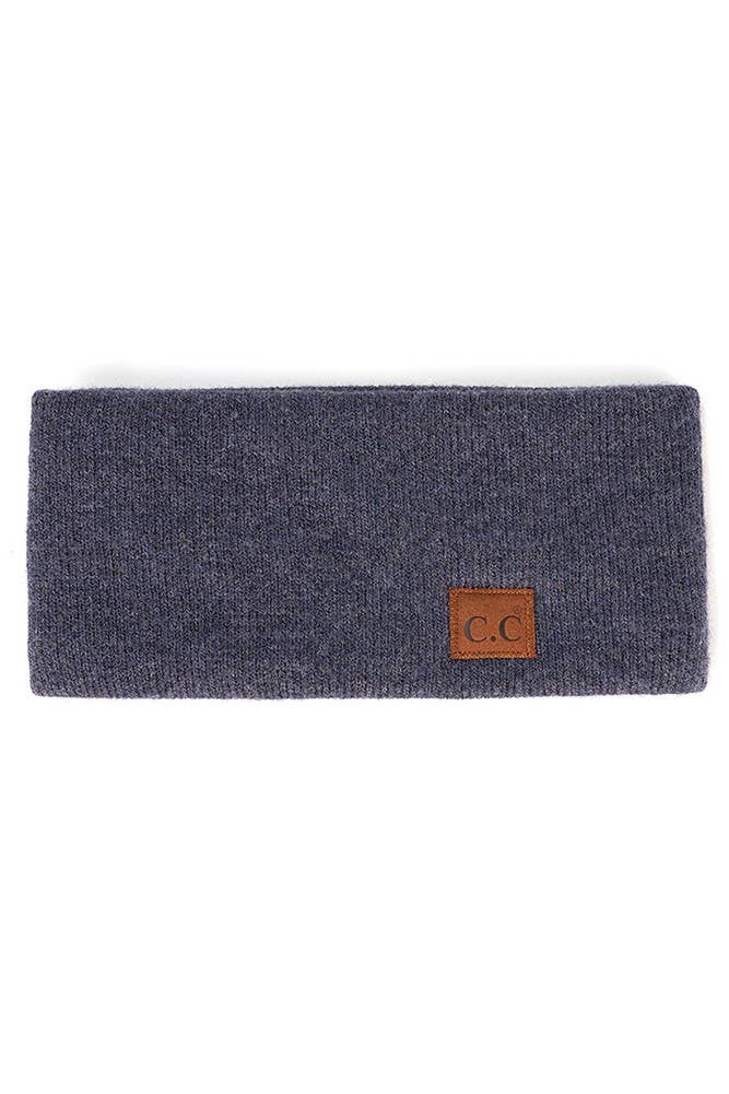 Hana - C.C Heather Knit Plain Head Wrap: Beige