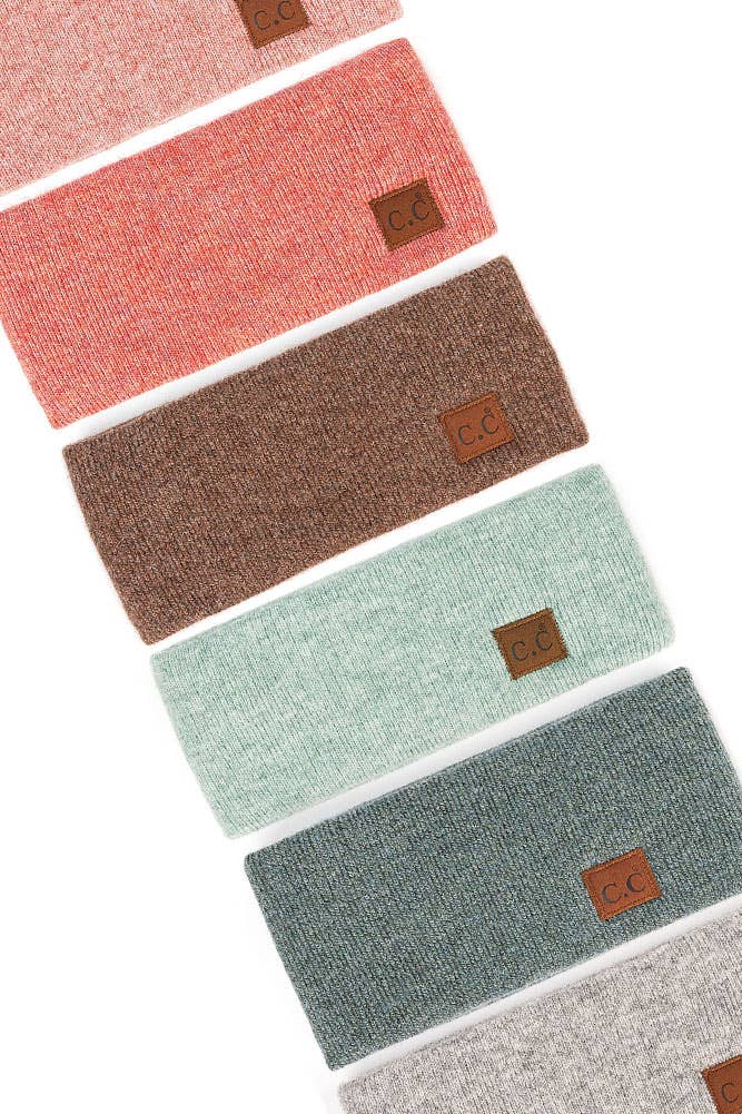 Hana - C.C Heather Knit Plain Head Wrap: Beige