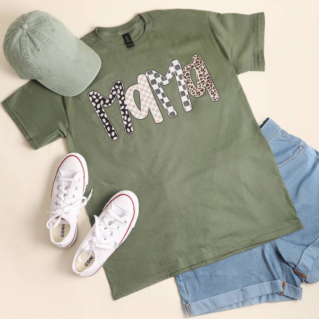 Fashion City - LEOPARD MAMA Mixed Pattern Graphic Heavy Cotton T-Shirt
: GRAVEL / L