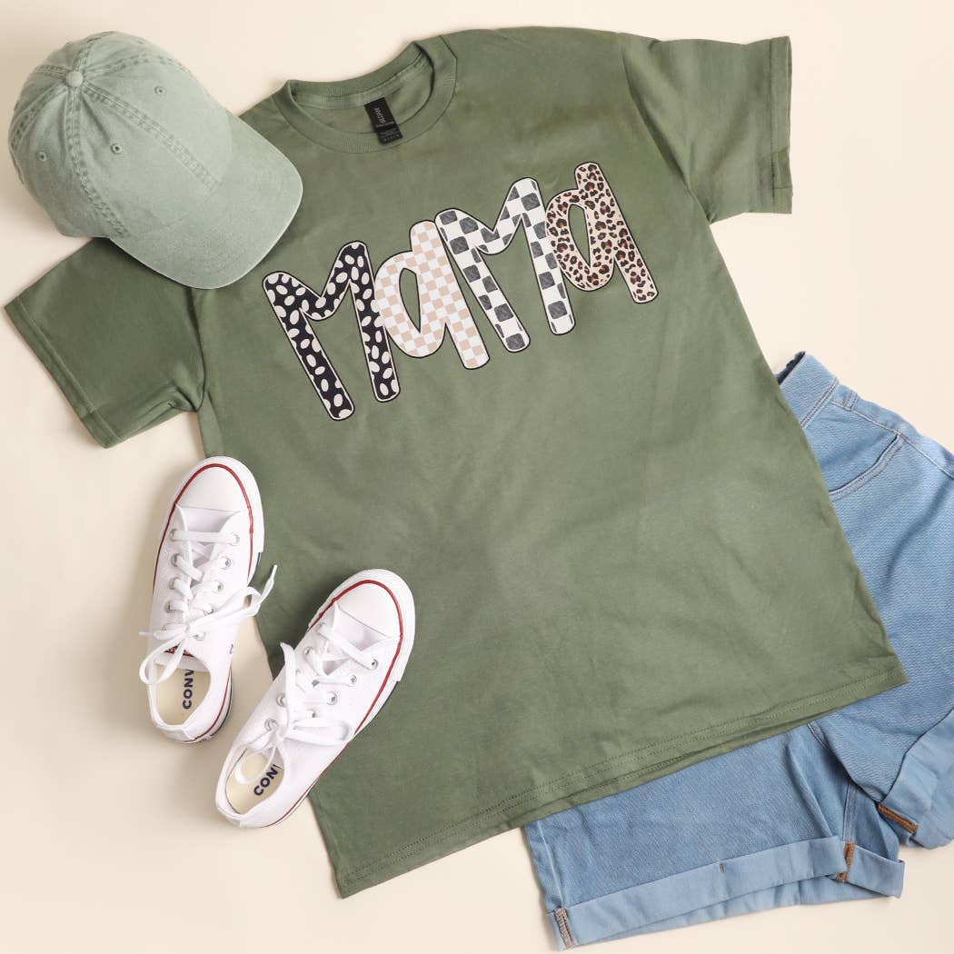 Fashion City - LEOPARD MAMA Mixed Pattern Graphic Heavy Cotton T-Shirt
: GRAVEL / L