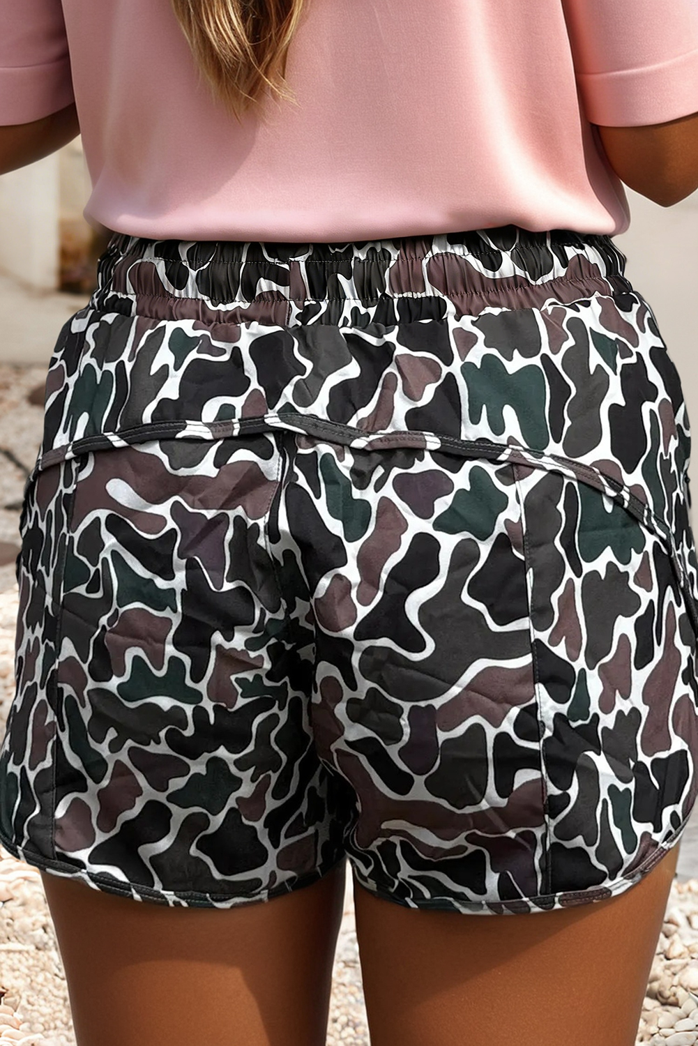 Little Daisy Closet - LDC Camouflage Print Athletic Lined Shorts: Multicolour / L