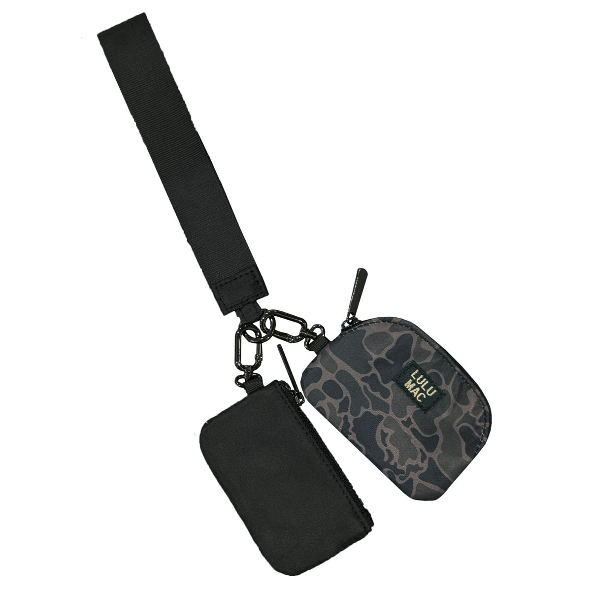 Girlie Girl Originals - DP-8162 Black Camo/Black Lulu Mac Double Pouch Wristlets