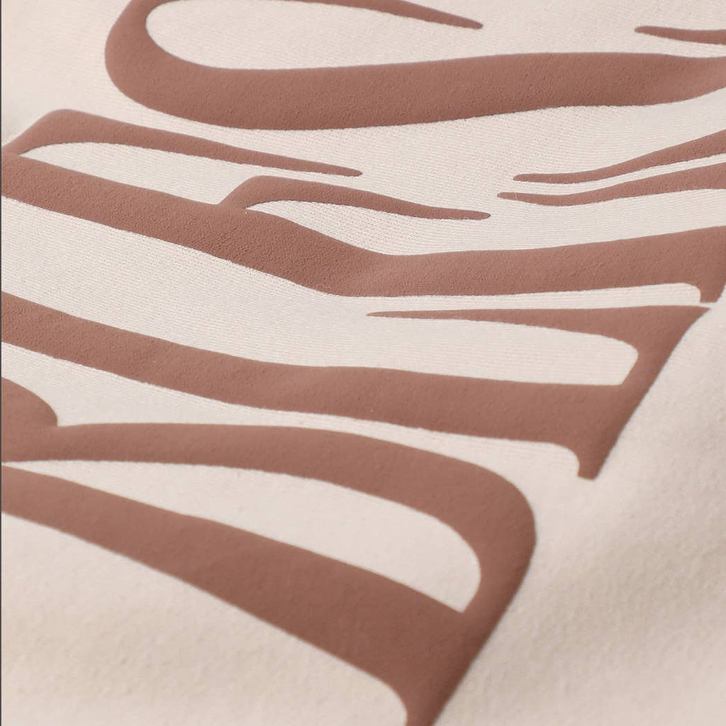 Fashion City - BLESSED PUFF Print MIDWEIGHT Sweatshirt: SAND / L