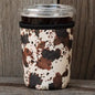 Brown Cowhide Drink Sleeve Cozy