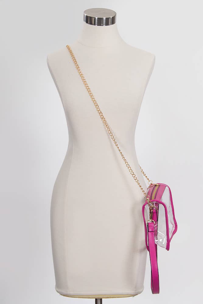 Hana - Clear Rectangle Stadium Concert Crossbody Bag: Gold