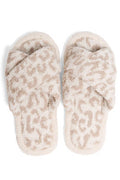 Hana - Leopard criss-cross slippers: Beige / SM