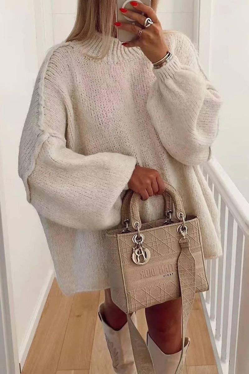 Soli Echo - Cozy Turtleneck Knit Sweater: CAMEL / S