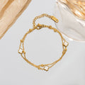 JOSSLYN by wall to wall - 18K STAINLESS STEEL TARNISH FREE CLOVER BRACELET | 40B5173: White